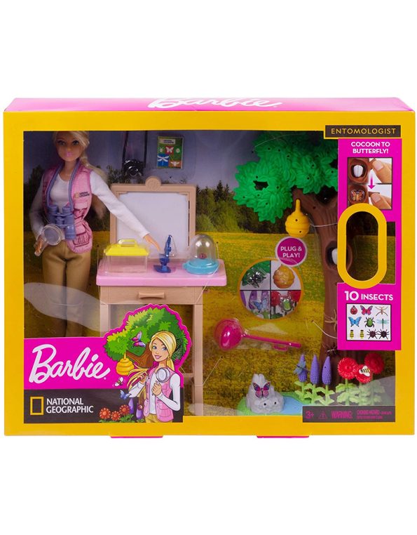 Barbie Entomologist Doll and Playset, Blonde, with 20+ Accessories Inspired by National Geographic (1)