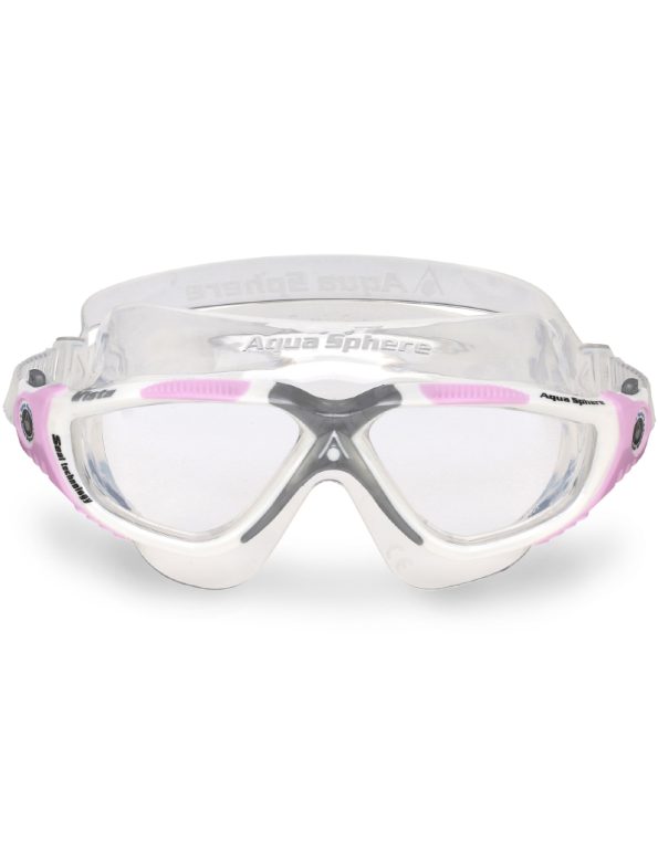 Aqua Sphere Vista Ladies Swim Goggle WhitePink Clear Lens (4)