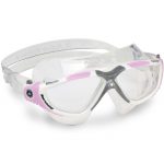 Aqua Sphere Vista Ladies Swim Goggle WhitePink Clear Lens (1)